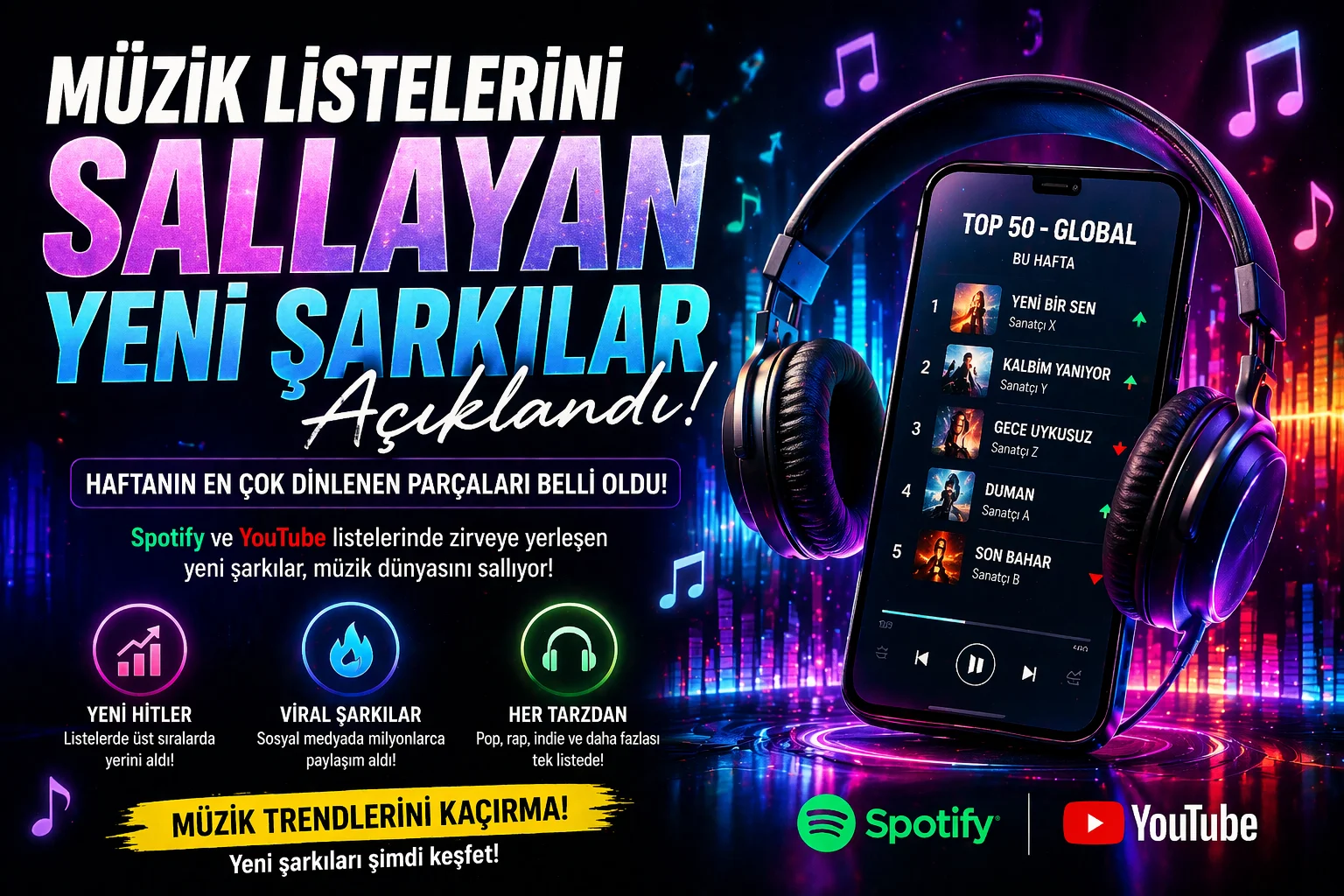Müzik Listelerini Sallayan Yeni Şarkılar Açıklandı